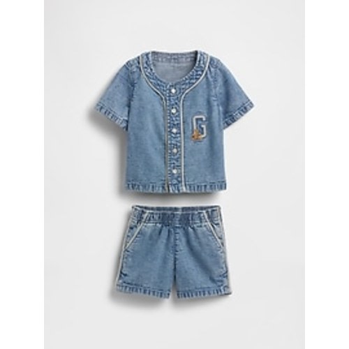 Baby Denim Jersey Outfit Set | Gap