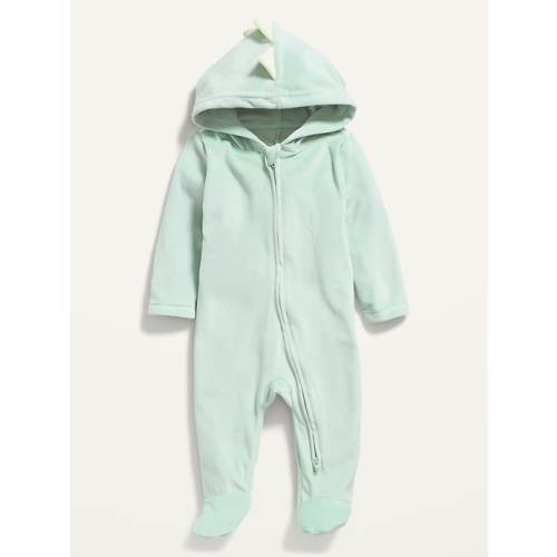 Unisex Dinosaur Velour Sleep & Play Footed One-Piece for Baby