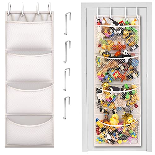 Honeyera The Original Stuffed Animal Storage (Patent Pending) - Over Door Organizer for Stuffies, Baby Accessories, Toy Plush Storage/Hammock Hanging Storage Net Big Girls Toddler Large Bag