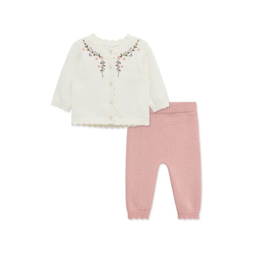 Floral Vine Cardigan & Pants Set, 3M