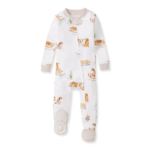 Burt's Bees Baby Baby Girl's Pajamas Sleep and Play | Convenient 2-Way Zip Front Sleeper Pajama Is Equipped With Non-Slip Bee Grips For Active Littles On The Move