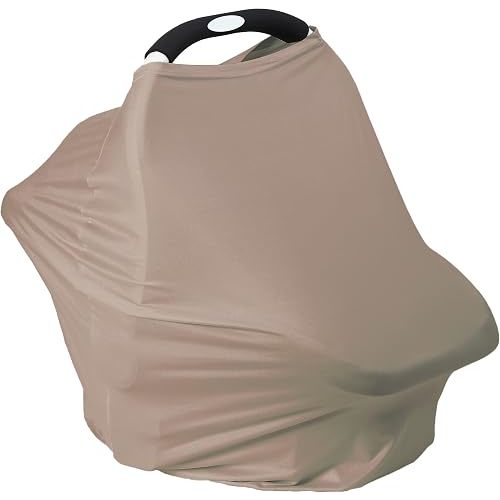 Breathable Car Seat Cover for Babies – Multi-Purpose Soft Rayon Nursing Cover for Breastfeeding, High Stretchy Infant Carseat Canopy, Stroller Cover (Smooth Rayon, Mocha Natural)