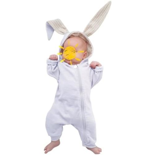 Baby Toddler Boys Clothes Unisex Cute Bunny Long Sleeves Zipper Romper