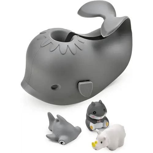 Mandoo Faucet Cover Bathtub Baby, Bath Spout Cover for Baby, Bath Faucet Cover for Kids, Tub Spout Cover Bathtub Faucet Cover Kids Safety, Protection Baby Universal Bath Silicone Toys Whale Grey