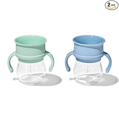 OXO Tot Transitions 360 Cup 6 oz. with Handles - Opal and Dusk - 2 pack