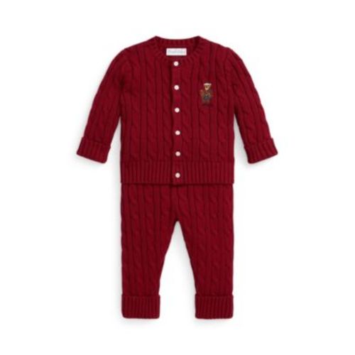 Baby Boys 2-Piece Polo Bear Cardigan and Pants Set