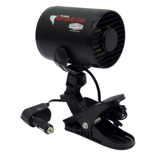 RoadPro 12 Volt Plug In Car Variable Speed Tornado Fan w/ Mounting Clip