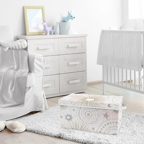 Celestial Pink and Gold Collection Fabric Toy Bin Storage