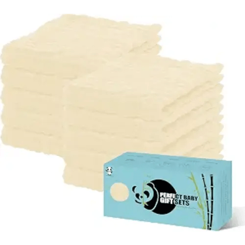 HIPHOP PANDA Large 100% Cotton Muslin Baby Burp Cloths - Reinforced Edges