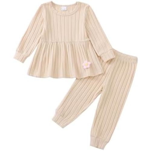 Mioglrie Toddler Baby Girl Clothes Fall Winter Outfits Infant Girl Sweatshirt Top 6 9 12 18 24 Months 2T 3T Pants Set