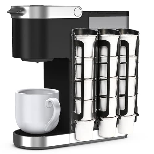 STORAGENIE Coffee Pod Holder Side Mount K Cup Pods Organizer compatible with Keurig Coffee Makers, Space Saving Kcup Storage, Perfect for Small Counters (3 Pack/For 15 K-Cups, Black)