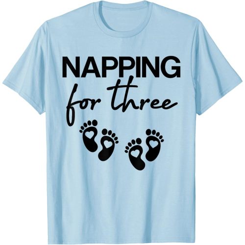 Napping for Three | Cute Pregnancy Gifts | Twins Pregnancy T-Shirt