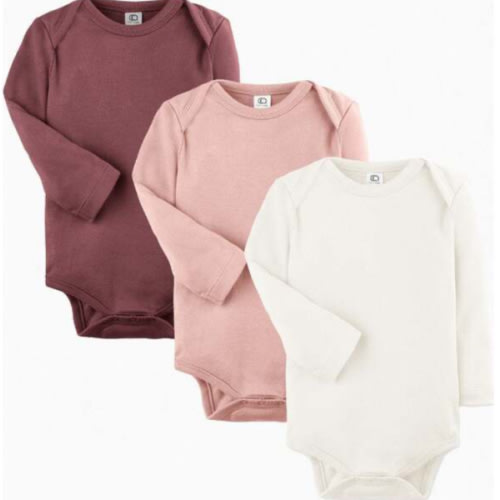 3-Pack Classic Long Sleeve Bodysuit Bundle Berry + Ballet + Ivory - Colored Organics Rompers | Maisonette