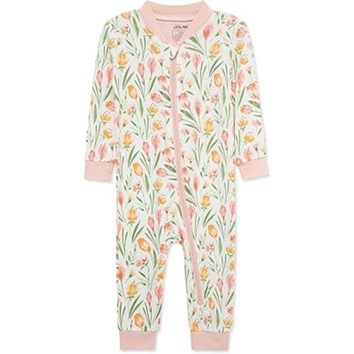 Little Me Clothes for Baby Girls' Zip Front Pajama Footies, 12-24 Months
