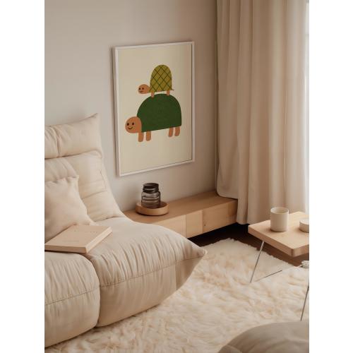 Smiling Turtle Nursery Poster: Playful Animal Wall Art (Unframed)