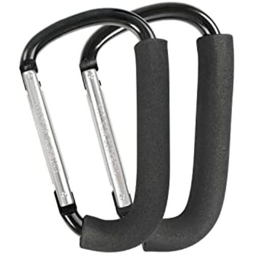 Stroller Hooks, 6.3" Large Stroller Clip, 2 Pack Stroller Hooks for Hanging Bags and Shopping, Stroller Accessories for Mommy, Large Carabiner