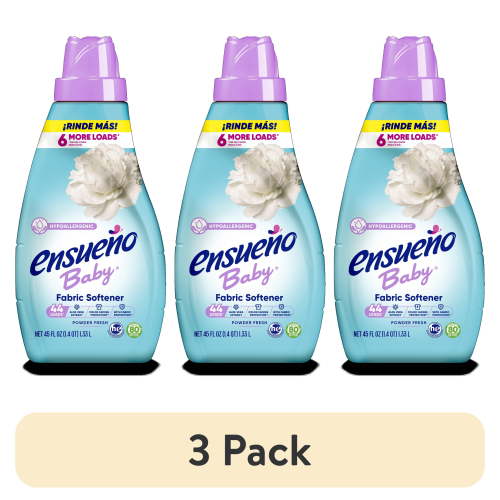 (3 pack) Ensueño Baby Hypoallergenic Liquid Laundry Fabric Softener - Baby Powder Scent (45 fl oz)