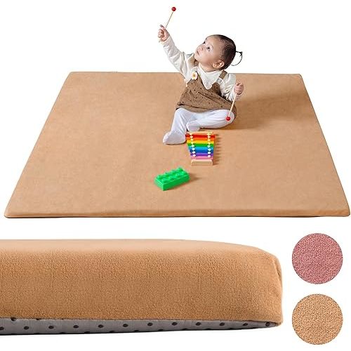 Primica Padded Play Mat for Baby - Large Soft Foam Mat for Floor with Plush Fabric - Safe, Comfortable & Durable Playmat for Babies & Toddlers - Easy to Clean