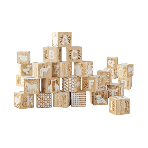 Etched Wooden Baby Blocks