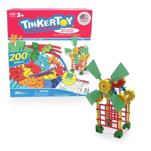 TINKERTOY 30 Model 200 Piece Super Building Set - Preschool Learning Educational Toy for Girls and Boys 3+ (Amazon Exclusive)