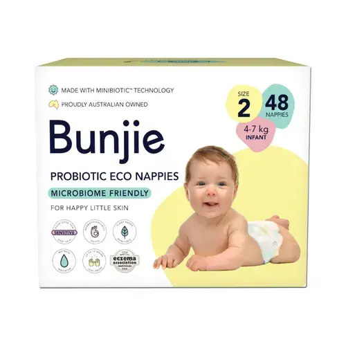 Bunjie Nappies Size 2 4-7Kg 48 Pack | Baby Bunting AU