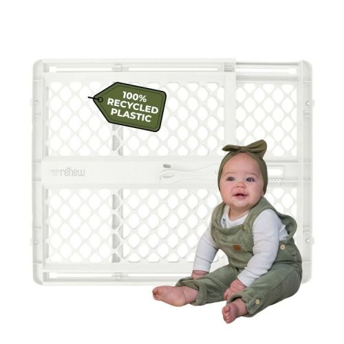 Toddleroo by North States Renew 100% Recycled Plastic Baby Gate Pure 26"-42" - White
