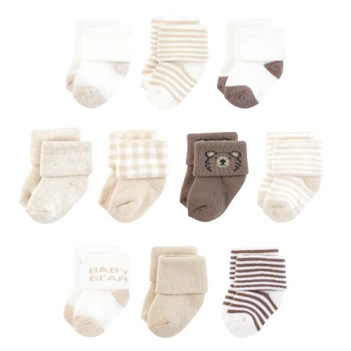 Touched by Nature Infant Boy Organic Cotton Socks, Brown Bear
