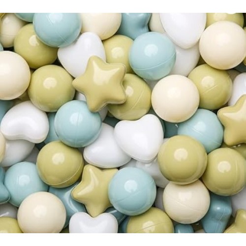 GOGOSO Ball Pit Balls,Plastics Balls for Ball Pit, Stars Hearts Shape for PastelBall for Toddlers Kids
