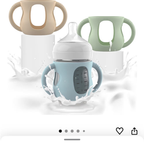 3PCS Philips Avent Glass Bottle Silicone Sleeves with Handles, Compatible with Philips Avent Glass Bottles 4 oz, Suitable for Avent Baby Bottles 4 oz, and Easy to Clean