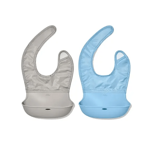 OXO Tot Roll-Up Bib - 2 Pack - Drizzle and Dusk