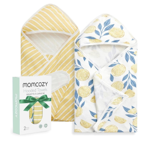 Momcozy Baby Towel with Hooded - Ultra Soft & Absorbent Large Bath Towel Set for Comfort & Gentle on Baby's Skin - Med Thick& Durable -Shower Gift & Bath Essential for Newborn, Infant, Toddler