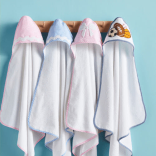 Pink Gingham Design | Hooded Towel | Mud Pie