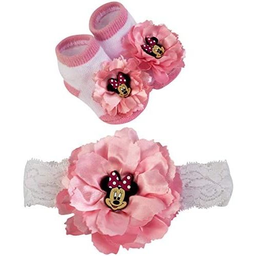 Disney Baby Girls’ Minnie Mouse Gift Set – 2 Piece Headband and Socks (Newborn: 0-12M)