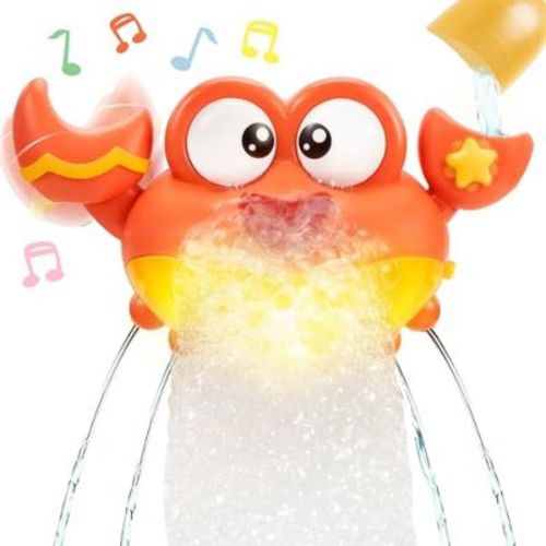 Joyfy LED Bubble Crab Bath Toy for Toddlers 2-4, Automatic Bubble Machine with Music & Lights, Bathtub Sensory Toys, Easter Gifts for Kids Boys Girls