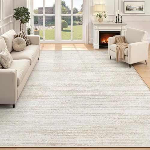 Area Rug 5x7 Living Room Rugs: Washable Modern Rug Non-Slip Soft Rugs Stain Resistant Printed Rug Indoor Carpet for Bedroom Kitchen Dining Room Nursery Home(Beige, 5'x7')
