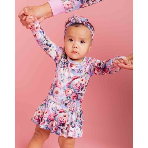 Rose From The Dead Long Sleeve Ruffle Dress