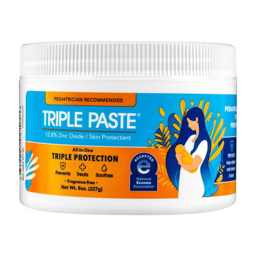 Triple Paste Diaper Rash Cream, Hypoallergenic Medicated Ointment for Babies, Overnight and Daily Protection, 8 oz HSA/FSA Eligible