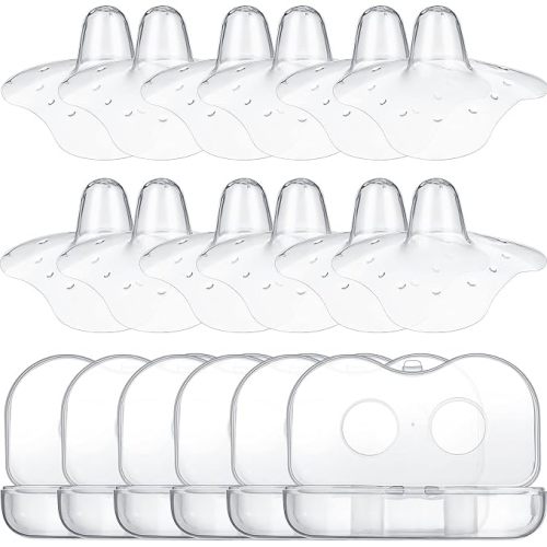 Nuanchu 12 Pcs Nipple Shields for Breastfeeding Newborn, Nipple Protectors