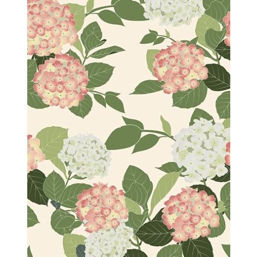 Floral Peel and Stick Wallpaper Self Adhesive Hydrangea Wall Paper French Country Cream Stick on Wallpaper for Bedroom Wall Decor Elegant Mural (Blush Hydrangea, 472.44“ X 17.4")