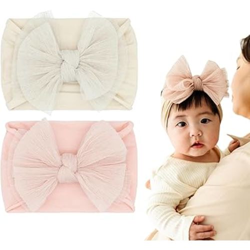 Baby Bling 2PK TULLE FAB®: pleated rose quartz + oatmeal