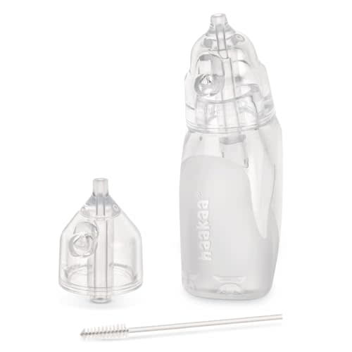 haakaa Silicone Baby Nasal Aspirator| Safe Baby Nose Cleaner| Easy-Squeeze Nose & Ear Bulb Syringe with Brush|0m+ Newborn Toddler -Transparent, Penguin