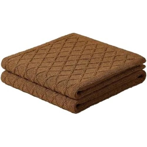 Knit Baby Lightweight Summer Throw Blanket Cable Soft Swaddle for Infant Boys Girls 32x35inch-Argyle Brown
