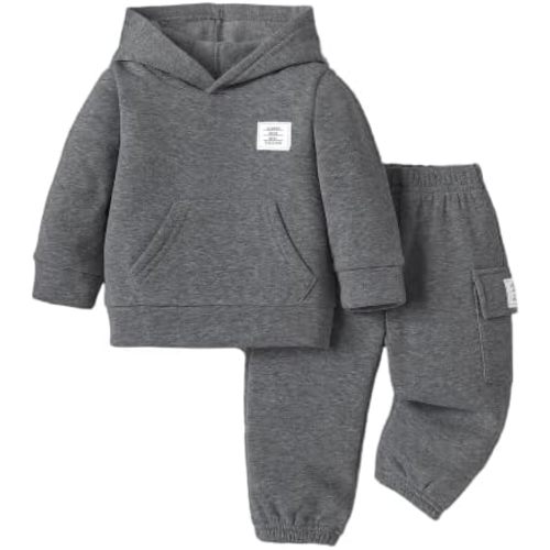 Toddler Baby Boy Clothes Long Sleeve Hoodie Sweatshirt Solid Sweatsuit Jogger Set Infant Boys Fall Winter Outfit