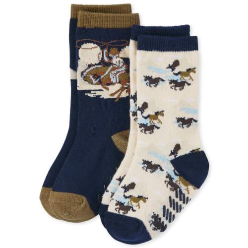 Toddler Boys Cowboy Crew Socks 2-Pack - Multi