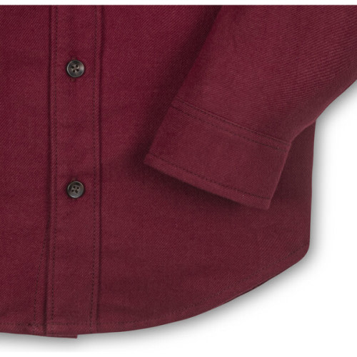 Organic Long Sleeve Flannel Button Down Shirt, Dark Red - Hope & Henry | Maisonette