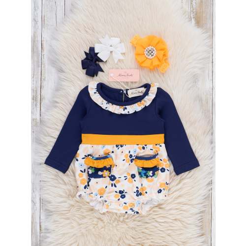 Midnight Blooms Ruffle Bubble