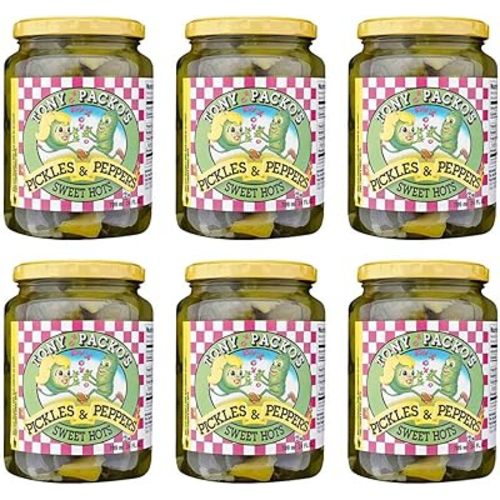Tony Packo's Pickles and Peppers Sweet Hots, 24 Ounce (Pack of 6)