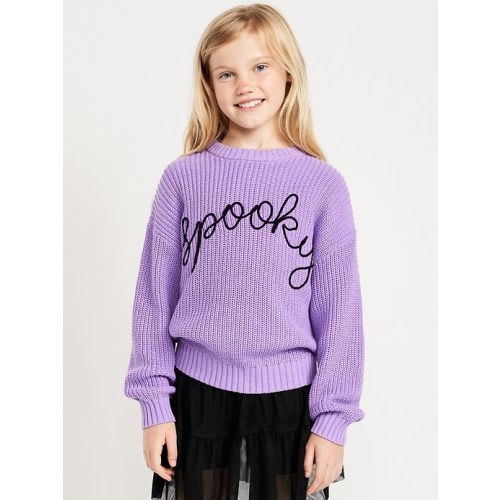 Oversized Crew-Neck Sweater for Girls