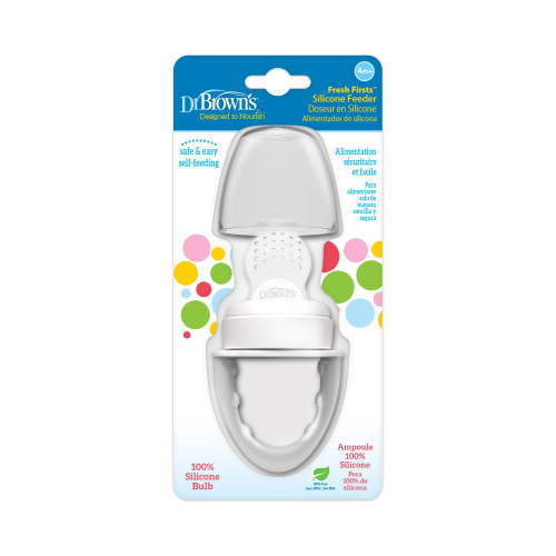Dr. Brown's Designed to Nourish, Fresh Firsts Silicone Feeder for Soft Foods, Gray, BPA Free, 1 Pack