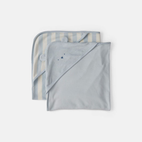 Baby 2-Pack Bear Terry Towels - Blue | Carter’s Oshkosh Canada